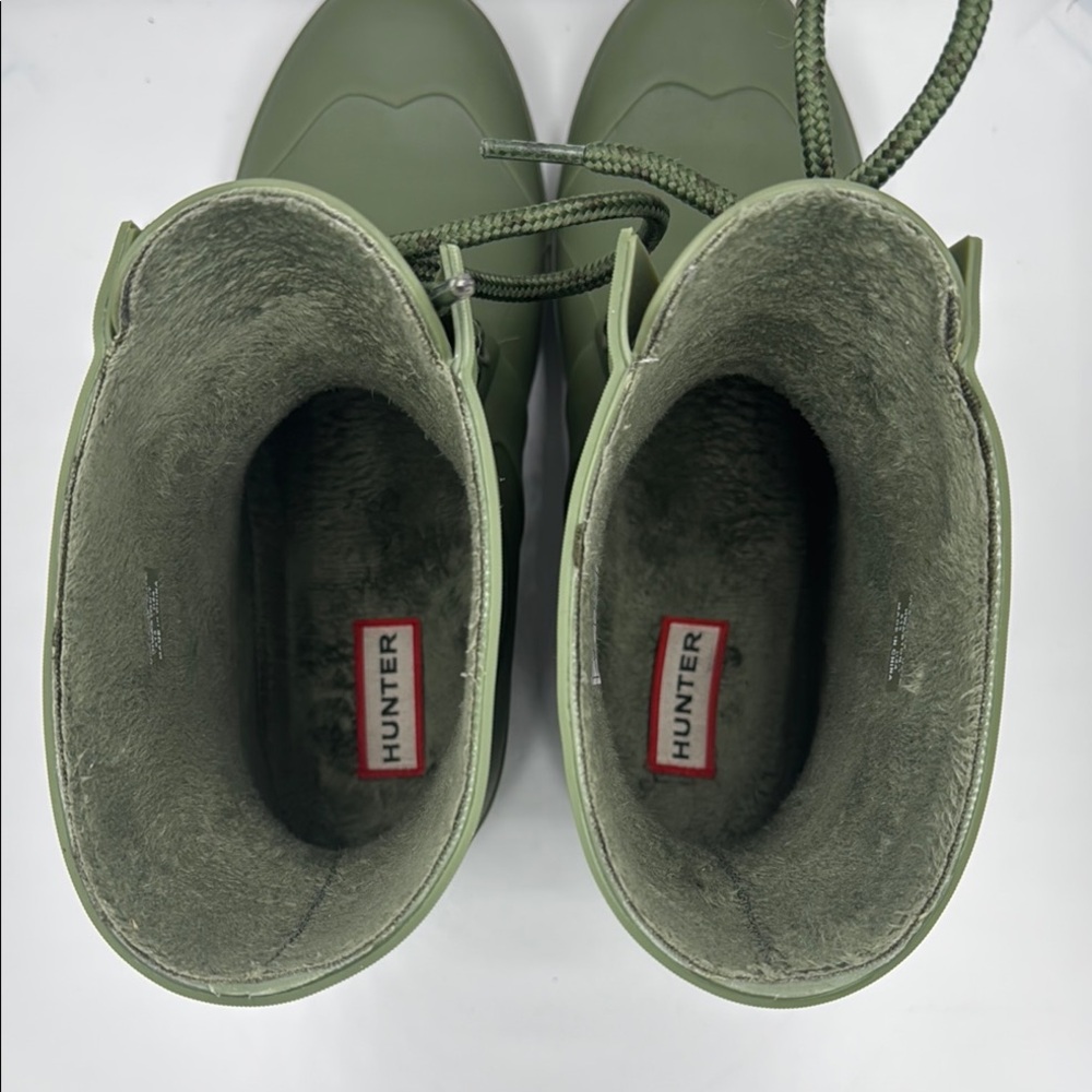 Hunter Women's Olive Lace-Up Rain Boots - Picture 10 of 16